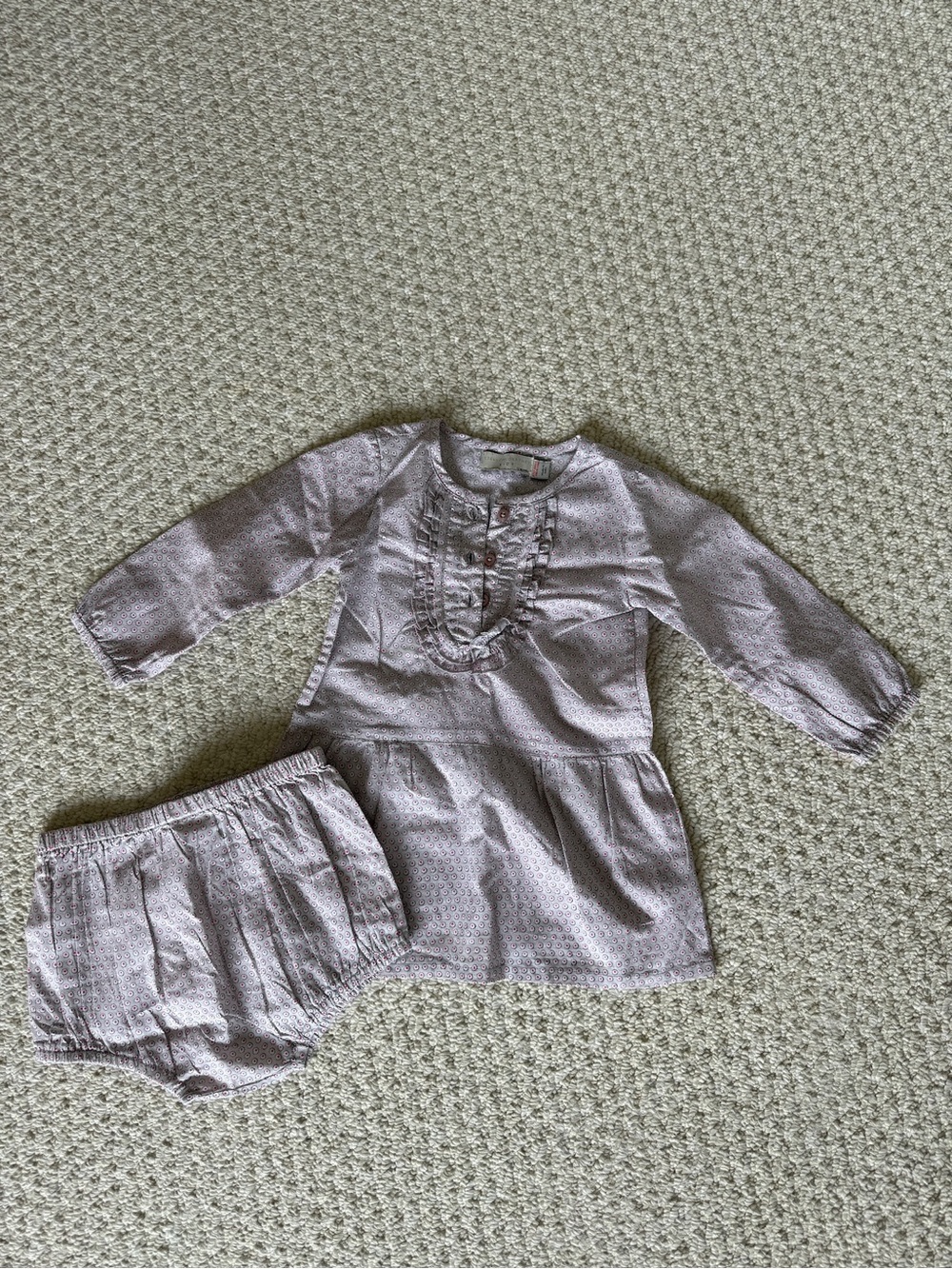 Stella McCartney Kids Girls Light Lavender Ruffle Tunic Dress with Bloomers